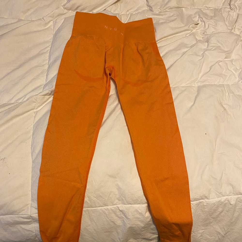 NVGTN sunset orange contour seamless leggings